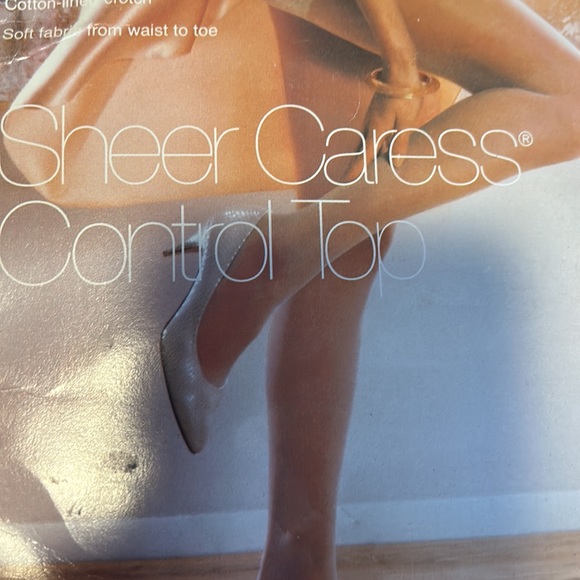 Vintage Sheer Control Top Pantyhose size long bone 81 shiny size M - Picture 7 of 17